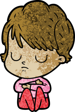 Bir insan tarafından çizilmiş karikatür kadın.