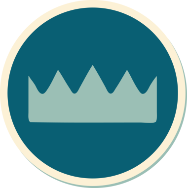 Bir insan tarafından çizilmiş geleneksel bir taç stili dövmesi.