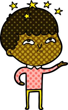 çizgi film bir insan tarafından çizilmiş hayret verici çocuk.