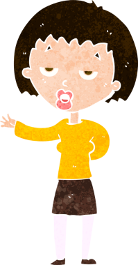 Bir insan tarafından çizilmiş, sıkılmış bir kadın.