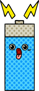 Bir insan tarafından çizilmiş bir bataryanın çizgi roman tarzı