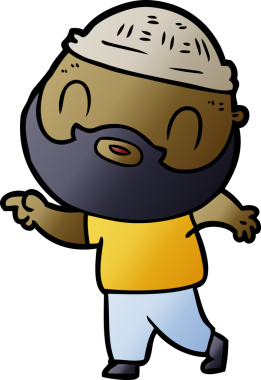 Bir insan tarafından çizilmiş sakallı bir adam.