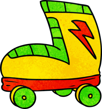 Bir insan tarafından çizilmiş el yapımı karikatür karalama paten çizimi.