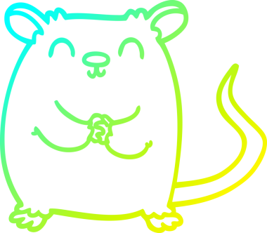 Bir insan tarafından çizilen çizgi film faresinin soğuk gradyan çizgisi.