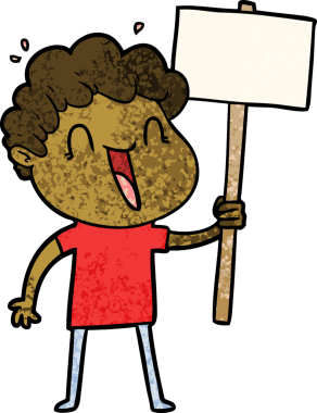 Bir insan tarafından çizilmiş mutlu bir adam.