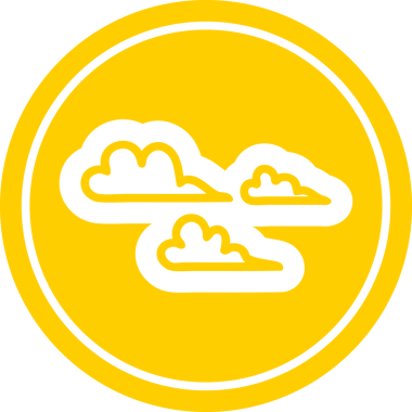 Bir insan tarafından çizilmiş hava bulutu dairesel simgesi