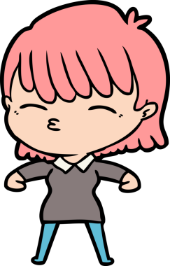 Bir insan tarafından çizilmiş karikatür kadın.