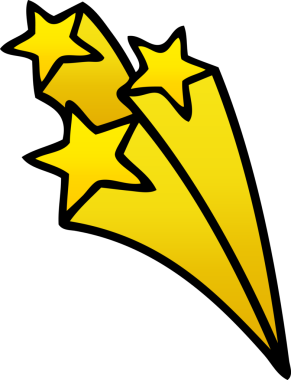 Bir insan tarafından çizilen kayan yıldızların gölgeli çizimi