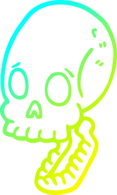 Bir insan tarafından çizilmiş bir karikatür kafatası çizimi