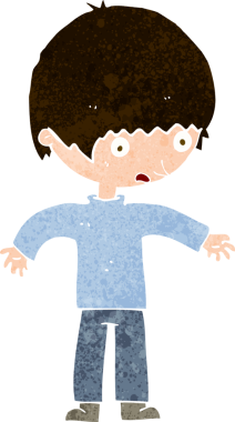 Bir insan tarafından çizilmiş kafası karışmış bir çocuk.