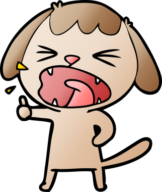 Bir insan tarafından çizilmiş şirin bir köpek havlaması.