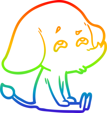 gökkuşağı gradyan çizimi bir insan tarafından çizilmiş bir fil karikatürü