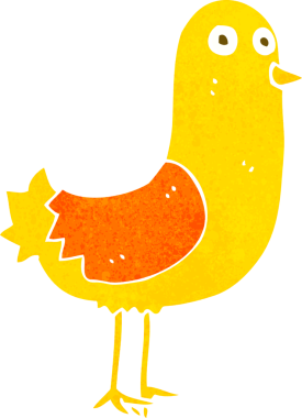 Bir insan tarafından çizilmiş çizgi film kuşu.