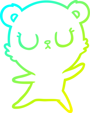 Bir insan tarafından çizilmiş barışçıl bir kutup ayısının soğuk çizgi çizimi.