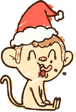 Bir insan tarafından çizilen Noel Maymun Tebeşiri