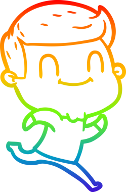 Bir insan tarafından çizilmiş gökkuşağı gradyan çizgi çizimi.