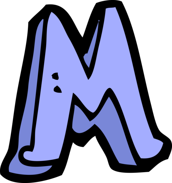 Bir insan tarafından çizilmiş M harfi.