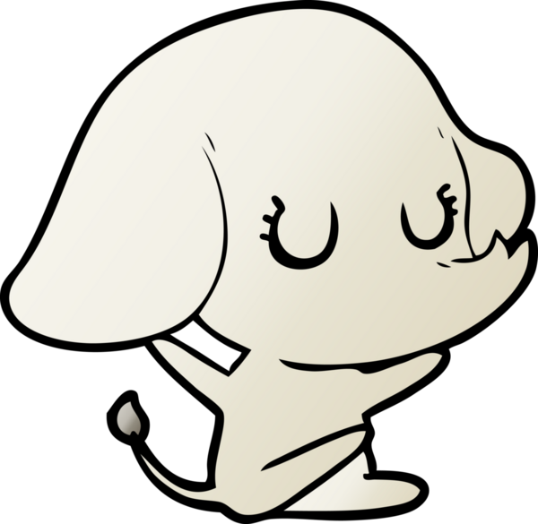 Bir insan tarafından çizilmiş şirin bir fil.