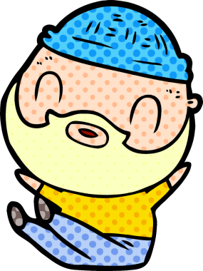 Bir insan tarafından çizilmiş sakallı bir adam.