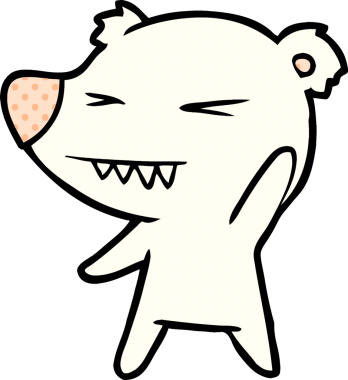 Bir insan tarafından çizilmiş kızgın kutup ayısı çizgi filmi.