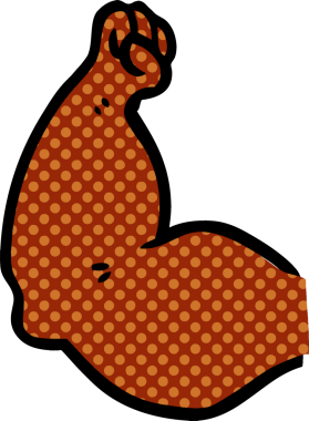 bir insan tarafından çizilmiş güçlü bir kol.