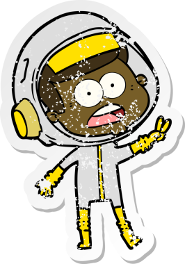 Bir karikatürün sıkıntılı çıkartması bir insan tarafından çizilmiş astronotu şaşırttı.