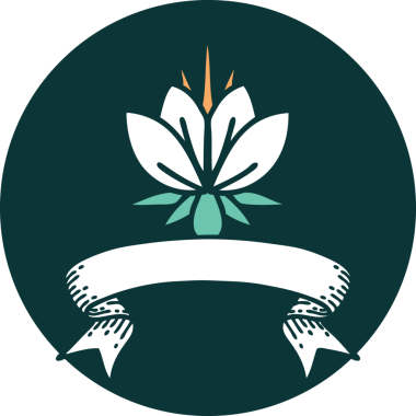 Bir insan tarafından çizilmiş nilüfer rengi dövmeli simge