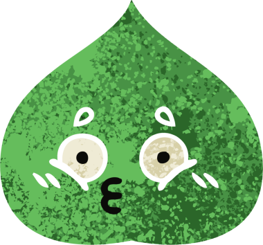 Bir insan tarafından çizilmiş dışavurumsal yaprağın retro çizim tarzı karikatürü