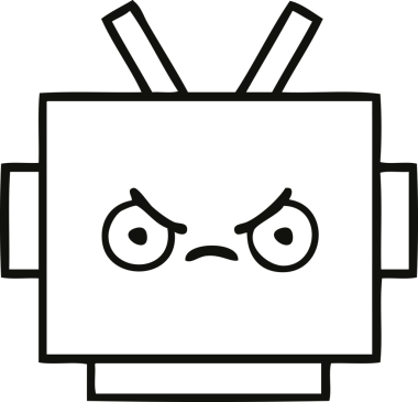 Bir insan tarafından çizilmiş robot kafasının çizgi çizimi