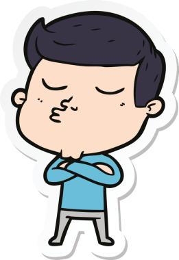 Bir insan tarafından çizilmiş bir çizgi film modelinin çıkartması.