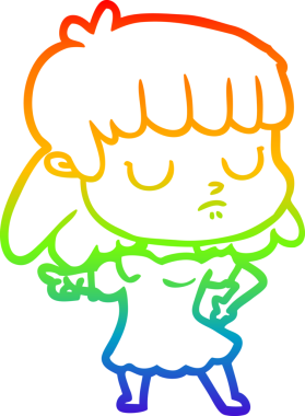 gökkuşağı gradyan çizgi çizimi bir insan tarafından çizilmiş ilgisiz bir kadın