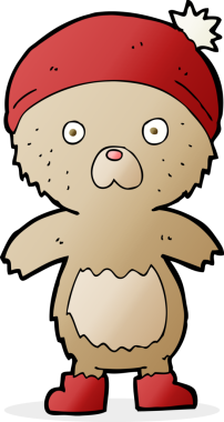 Bir insan tarafından çizilmiş sevimli oyuncak ayı.