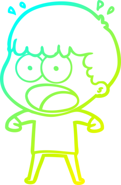 Bir insan tarafından çizilen bir karikatürün soğuk gradyan çizimi.