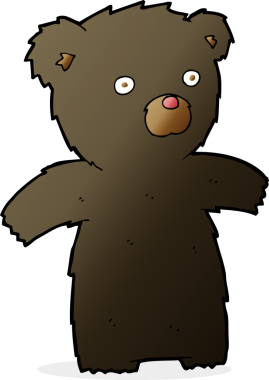 bir insan tarafından çizilmiş kara ayı çizgi filmi