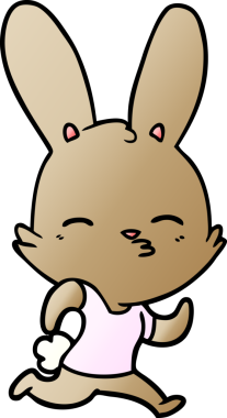 Bir insan tarafından çizilmiş tavşan çizgi filmi.