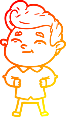 Bir insan tarafından çizilmiş mutlu bir çizgi film karakteri çizimi.