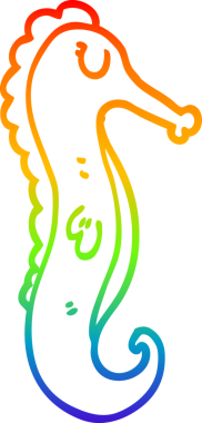 Bir insan tarafından çizilmiş karikatür deniz atı çizimi.