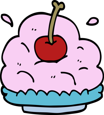 Çizgi film karalaması. Bir insan tarafından çizilmiş kocaman bir dondurma.