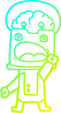 Bir insan tarafından çizilmiş soğuk gradyan robot çizimi