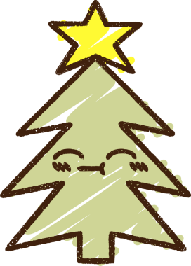 Bir insan tarafından çizilmiş Noel Ağacı Tebeşiri