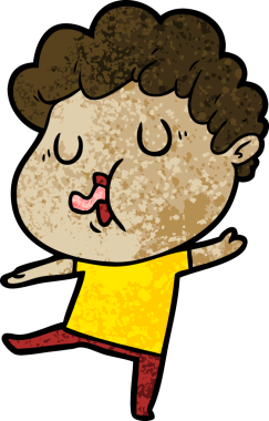 Bir insan tarafından çizilmiş çizgi film şarkıcısı.