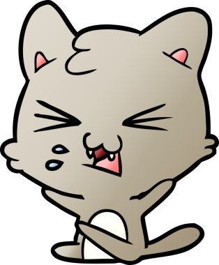 Bir insan tarafından çizilmiş kedi tıslaması.