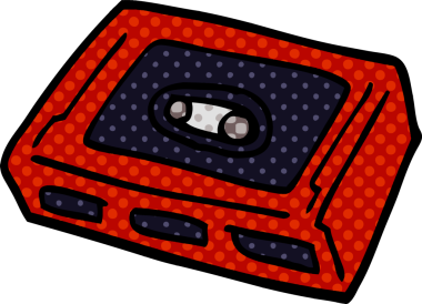 bir insan tarafından çizilmiş karalama retro kaset.