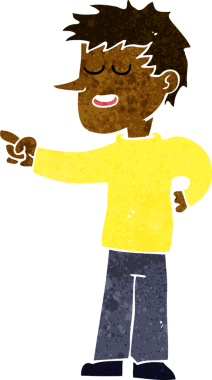 Bir insan tarafından çizilmiş çizgi filmci.