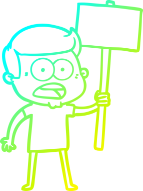 Bir insan tarafından çizilen bir karikatürün soğuk gradyan çizimi.