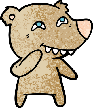 Bir insan tarafından çizilmiş bir çizgi film karakteri.