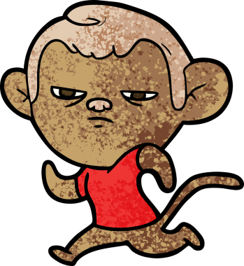 Bir insan tarafından çizilmiş çizgi maymun.