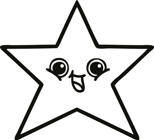 Bir insan tarafından çizilmiş yıldız balığının çizgi çizimi