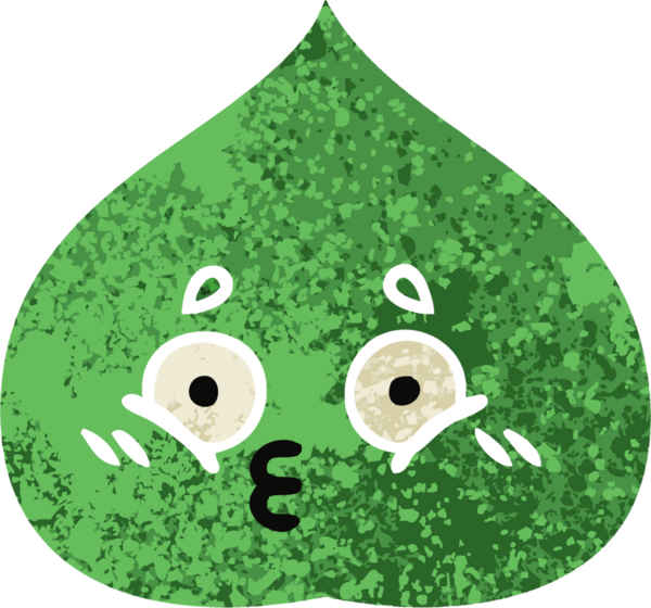 Bir insan tarafından çizilmiş dışavurumsal yaprağın retro çizim tarzı karikatürü