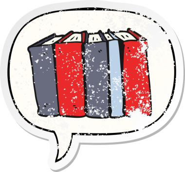 Konuşma balonlu çizgi romanlar bir insan tarafından çizilmiş sıkıntılı eski bir çıkartma